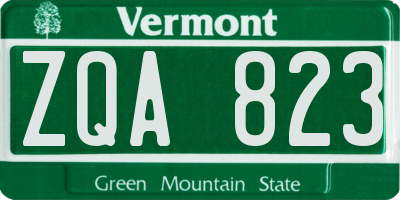 VT license plate ZQA823
