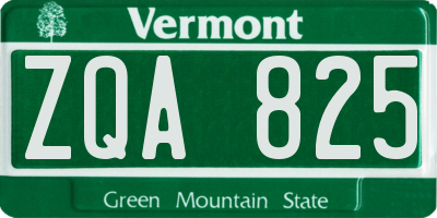 VT license plate ZQA825