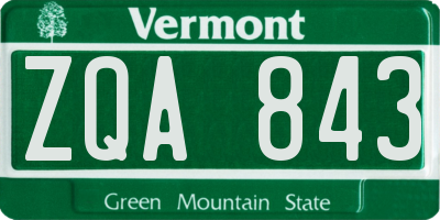 VT license plate ZQA843