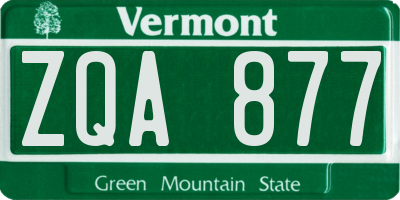VT license plate ZQA877