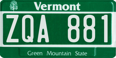 VT license plate ZQA881