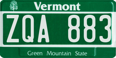 VT license plate ZQA883