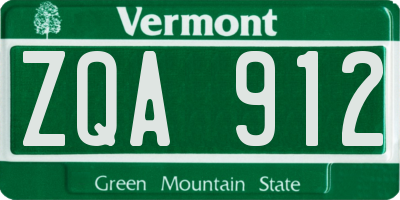 VT license plate ZQA912
