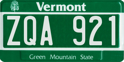 VT license plate ZQA921