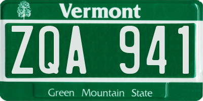 VT license plate ZQA941