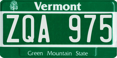 VT license plate ZQA975