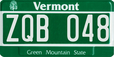 VT license plate ZQB048
