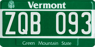 VT license plate ZQB093