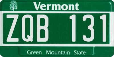VT license plate ZQB131