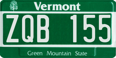 VT license plate ZQB155