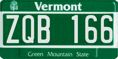 VT license plate ZQB166