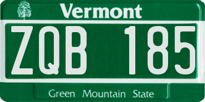 VT license plate ZQB185