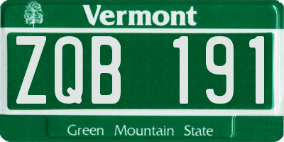 VT license plate ZQB191
