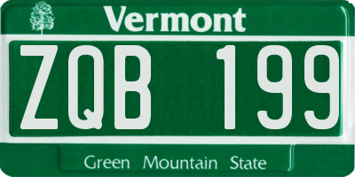 VT license plate ZQB199