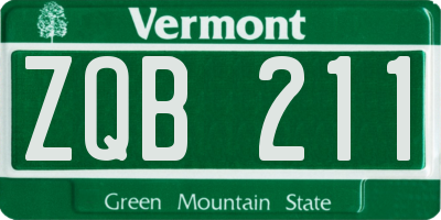 VT license plate ZQB211