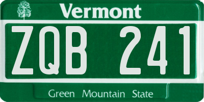VT license plate ZQB241