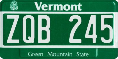 VT license plate ZQB245