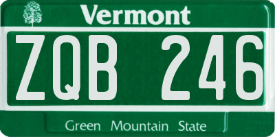 VT license plate ZQB246