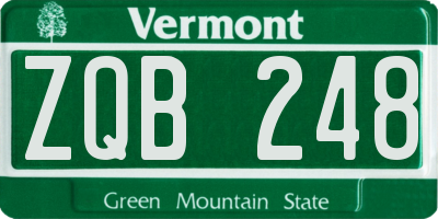 VT license plate ZQB248