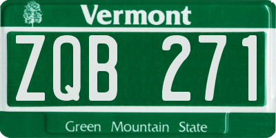 VT license plate ZQB271