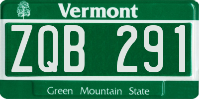 VT license plate ZQB291