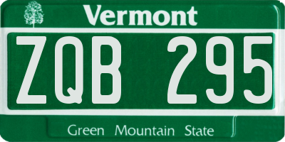 VT license plate ZQB295