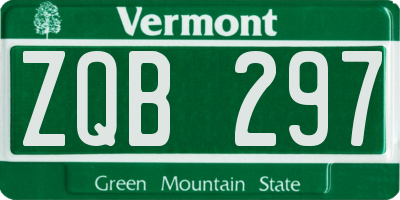 VT license plate ZQB297