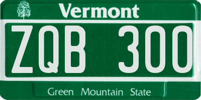 VT license plate ZQB300