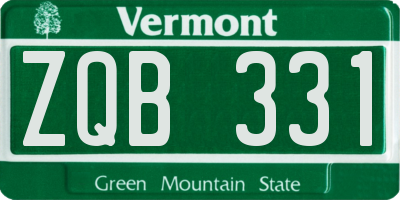 VT license plate ZQB331