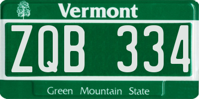 VT license plate ZQB334