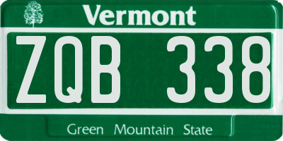 VT license plate ZQB338