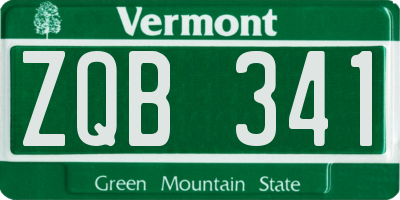 VT license plate ZQB341