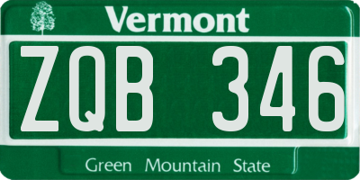 VT license plate ZQB346