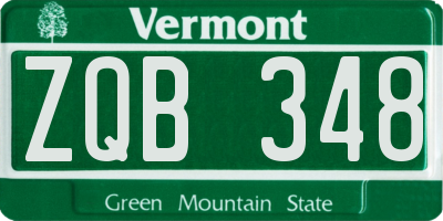 VT license plate ZQB348