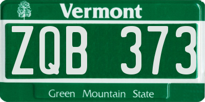 VT license plate ZQB373