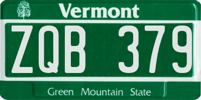 VT license plate ZQB379