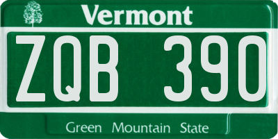 VT license plate ZQB390