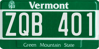 VT license plate ZQB401