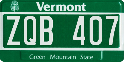 VT license plate ZQB407