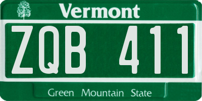 VT license plate ZQB411
