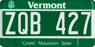 VT license plate ZQB427