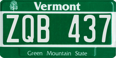 VT license plate ZQB437