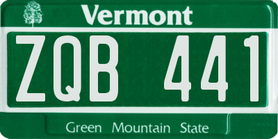 VT license plate ZQB441