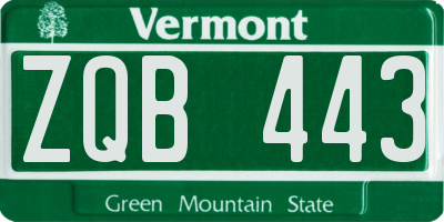 VT license plate ZQB443