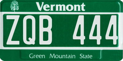 VT license plate ZQB444
