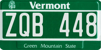 VT license plate ZQB448