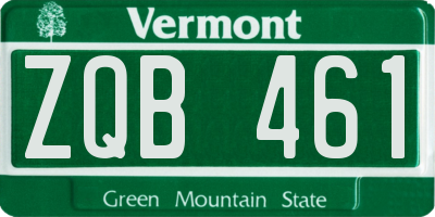 VT license plate ZQB461