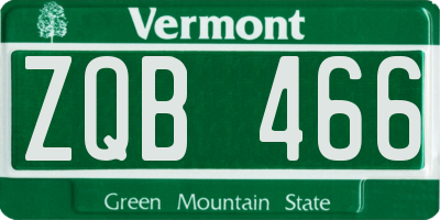 VT license plate ZQB466