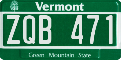 VT license plate ZQB471