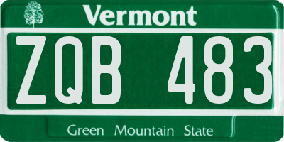 VT license plate ZQB483
